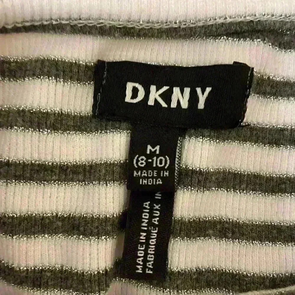 DKNY‎ Girls Knit Striped Cold Shoulder Top - Picture 5 of 5